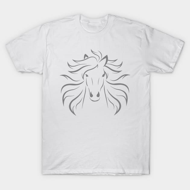 Horse Face Silhouette T-Shirt by Sleazoid